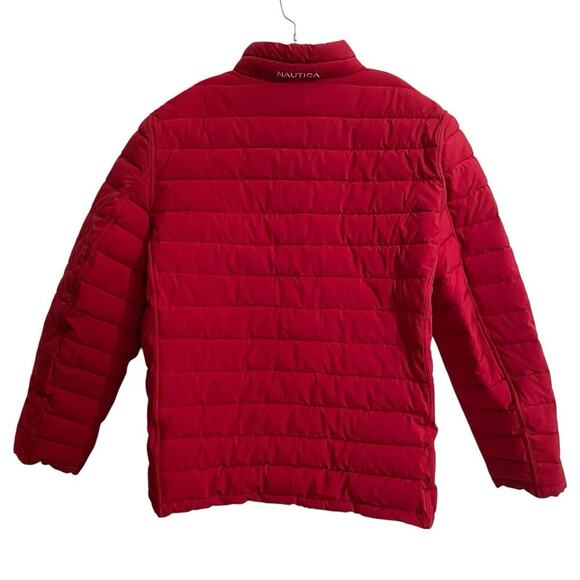 Nautica Jacket Men Size XXL Red Gray Puffer Quilted Reversible Stretch Ski Warm - Picture 2 of 9